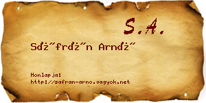 Sáfrán Arnó névjegykártya
